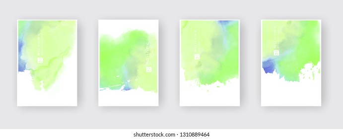 Watercolor color design banners set. Vector illustration