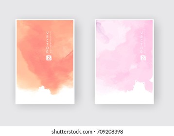 Conjunto de banners de design de cores aquarela. Ilustração vetorial