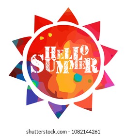 watercolor colored sun. Vector