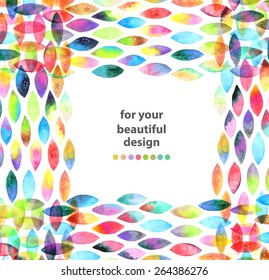 Watercolor colorful abstract background. Paint splash watercolor drops over white, VECTOR