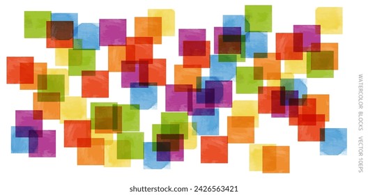 Watercolor colorful bright geometric vector background.