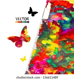 watercolor colorful butterflies 
