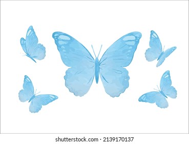  Watercolor colorful butterflies, isolated on white background. blue, yellow, pink and red butterfly spring illustration Tawny Orange Monarch Butterfly