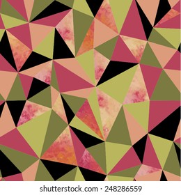 Watercolor colorful geometric rumpled triangular low poly style