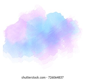 Watercolor colorful paper texture brush paint vector isolated liquid splash on white background for art design, tag. Aquarelle abstract blur blob drip hand drawn stain element for frame, card, label