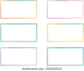 watercolor colorful rectangular frames set vector