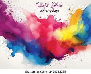 Watercolor colorful splash vector background