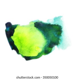 Watercolor colorful spots and splashes