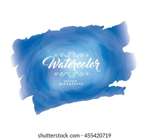 Watercolor concept represented by Blue draw. Colorfull and painting illustration. 