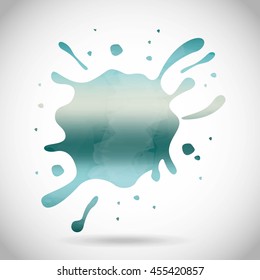 Watercolor concept represented by Blue draw. Colorfull and painting illustration. 