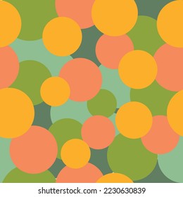 Watercolor confetti seamless pattern. Hand painted unique circles.  Abstract pattern. 