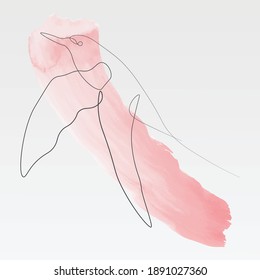 Acuarela Continua de una línea, dibujo de aves dibujado a mano, líneas simples, ilustración vectorial, logotipo