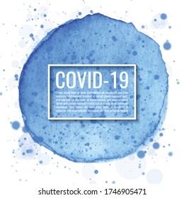 Watercolor Covid-19 banner. Virus spreader distance. coronavirus epidemic protective. vector/eps10