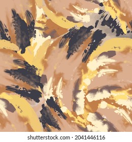 Watercolor cozy seamless pattern in abstract style. Modern trendy background. Trendy warm summer nature background. Vintage, retro design.Autumn background. Cozy home decor.