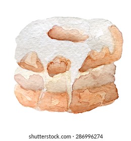 watercolor cronut croissant and doughnut mixture, vector art