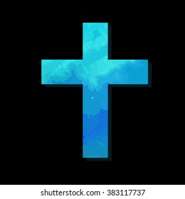 watercolor cross. Vector