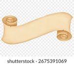 Watercolor curled ribbon parchment scroll vector.