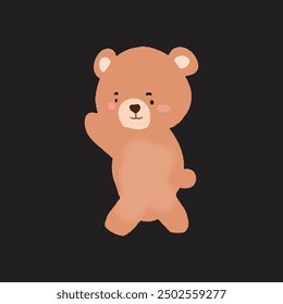 watercolor cute baby bear cartoon design