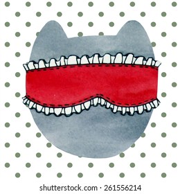 Watercolor cute cat. Stickers, background, banner, logo, or something else.