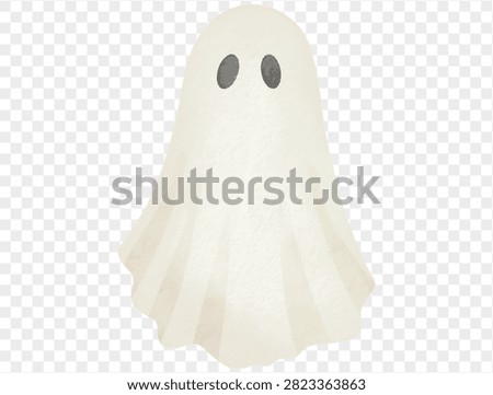 Watercolor cute ghost Halloween floating illustration vector.