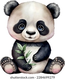 Watercolor cute little panda graphic 05