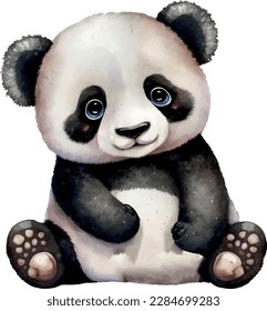 Watercolor cute little panda graphic 06