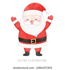 Watercolor Cute Santa claus. Vector illustration