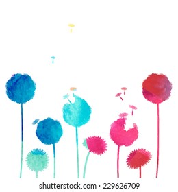 watercolor dandelion background