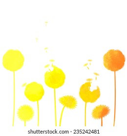 watercolor dandelion background