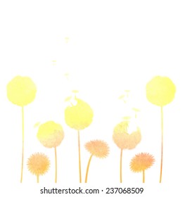 watercolor dandelion background