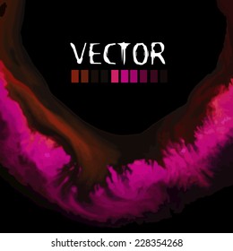 Watercolor dark background.  Vector
