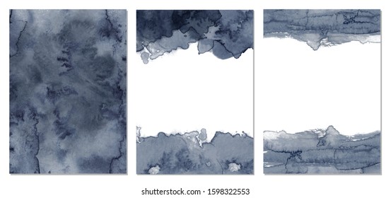 Watercolor dark grey background Hand drawn texture Vector illustration