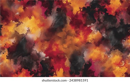 watercolor dark red orange black background