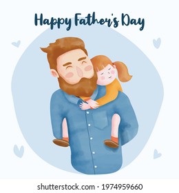 Watercolor father’s day vector illustration