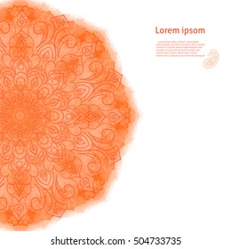 Watercolor decor for your design. Vector mandala
