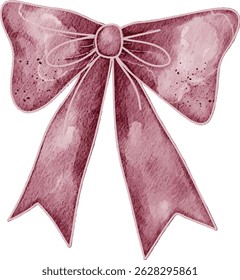 Watercolor Decorative Pink Coquette Bow