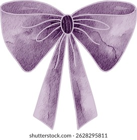 Watercolor Decorative Purple Coquette Bow