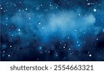 Watercolor deep blue background with subtle watercolor washes and small bright accents resembling the glow of stars on a frosty night	