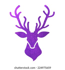 watercolor deer head
