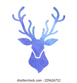 watercolor deer head