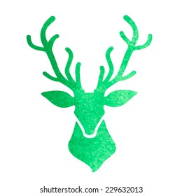 watercolor deer head