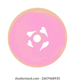 watercolor delicious donute with different variant topping design. dessert, snack, sweet