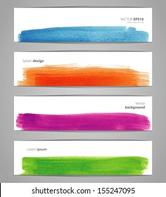 Watercolor design banners