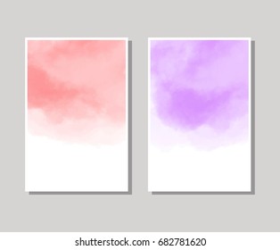 Watercolor design banners set. Vector abstract illustration