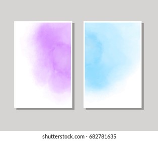 Watercolor design banners set. Vector abstract illustration