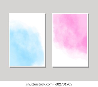 Watercolor design banners set. Vector abstract illustration