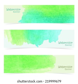 Watercolor design banners, vector background