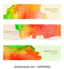 Watercolor design banners, vector background