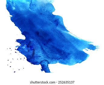 Watercolor design element  blue for the realization of your best ideas.