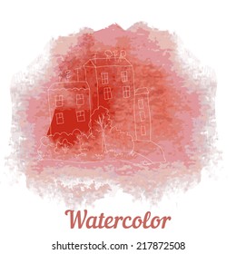 Watercolor design element for the realization of your best ideas.